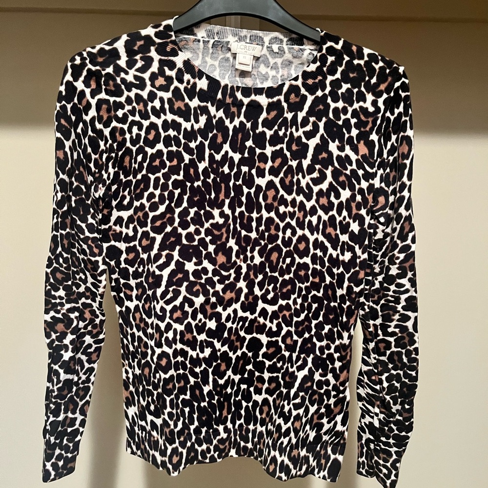 J. Crew Animal Print Knit Top